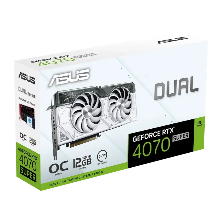 GPU RTX 4070 SUPER 12GB ASUS DUAL WHITE
